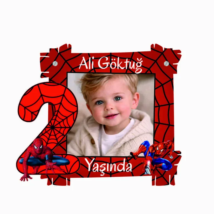 Spiderman Temalı Resimli Ahşap Magnet