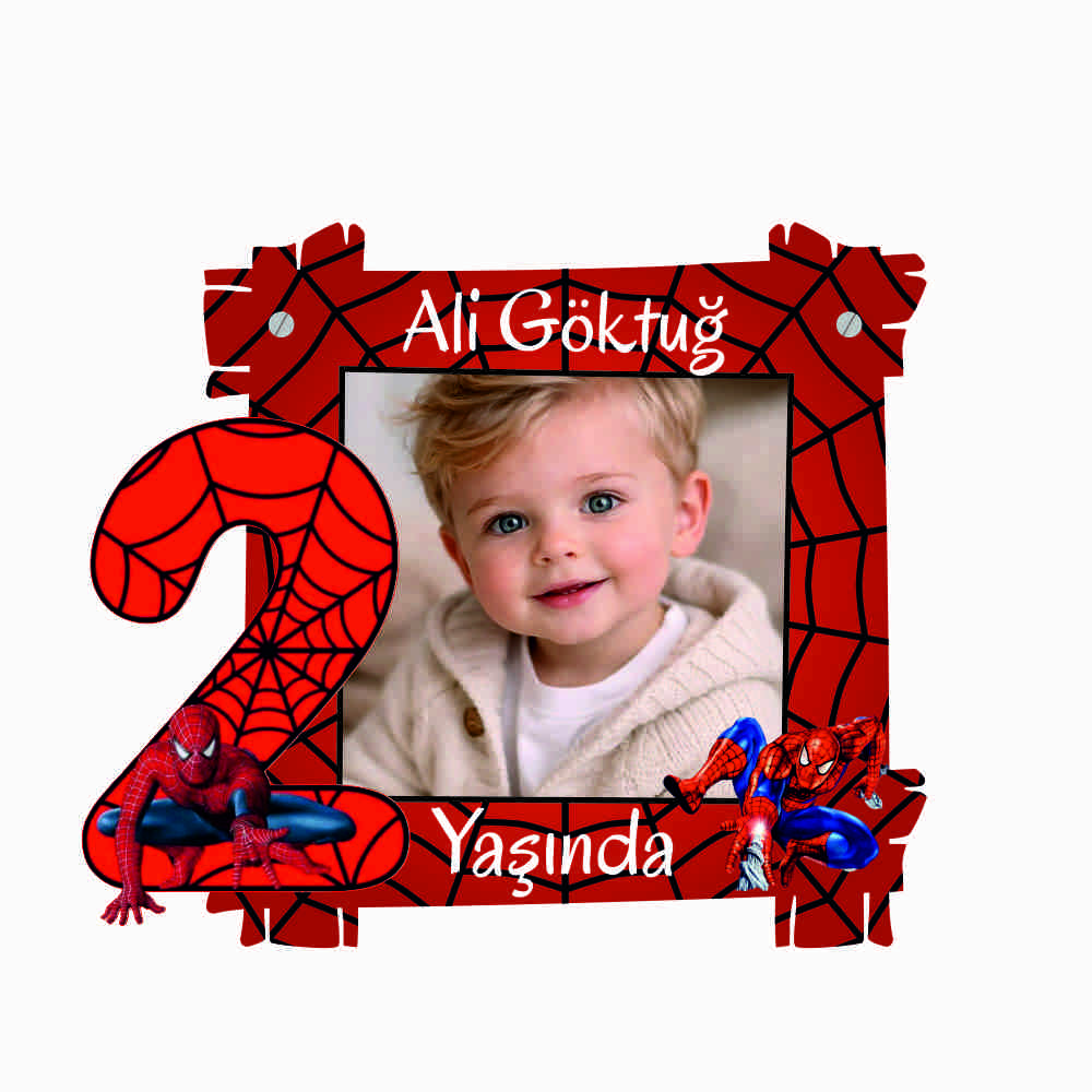 Spiderman Temalı Resimli Ahşap Magnet